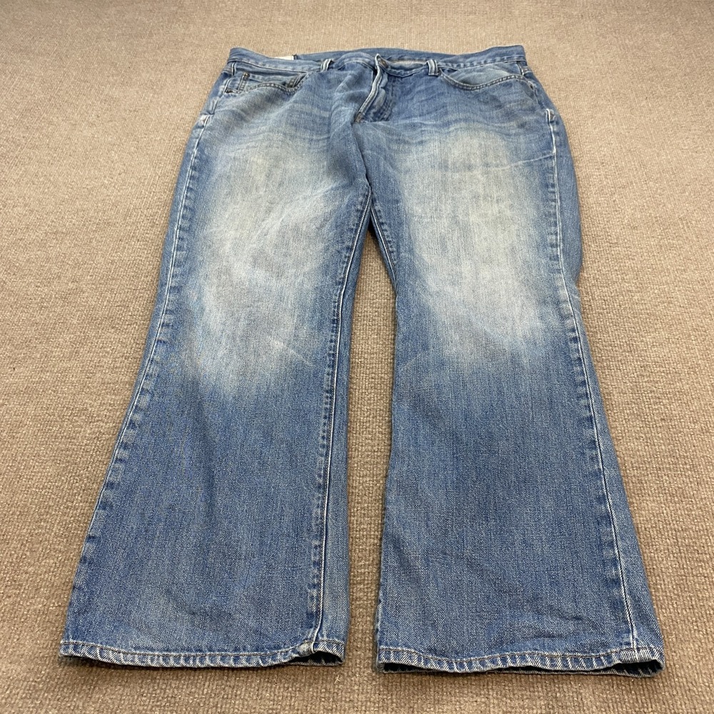 Gap Boot Jeans Mens 40x30 Hemmed Blue Med Wash Bootcut Distressed Denim Pants
